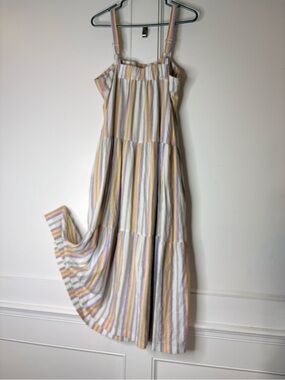 Labels of Love Striped Tiered Maxi Dress - Pastel Multicolor